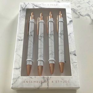 Indigo set of 4 pens pencil case and pens